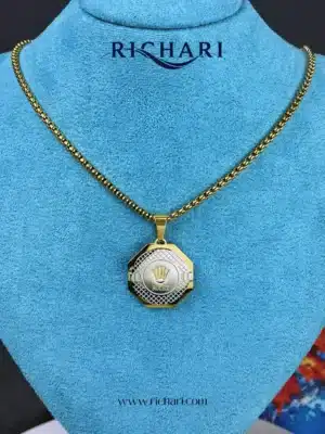 Rolex Emblem Octagon Pendant with chain