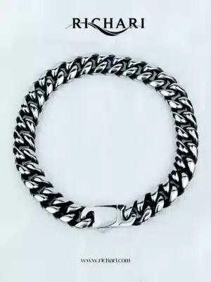 Men’s Heavy Stainless Steel Cuban Link Bracelet – Box Clasp