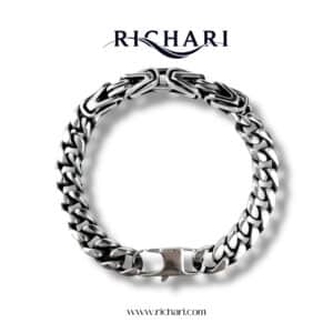 Richari Men's Sterling Silver Chain Link Bracelet