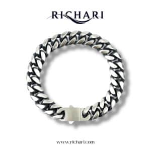 Men’s Heavy Stainless Steel Cuban Link Bracelet – Box Clasp