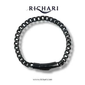 Richari Black Cuban Link Stainless Steel Bracelet