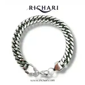 Men’s Stainless Steel Cuban Link Bracelet – Polished Silver