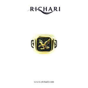 Men’s Golden Eagle Signet Ring – Gold Tone Stainless Steel