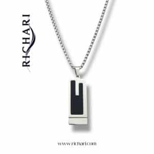 Inlay Rectangle Pendant and chain