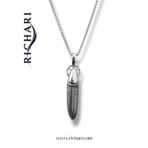 Richari Feather Pendant Necklace – Stainless Stee