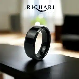 Black Titanium Plated Classic Band Ring