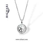 Palm Aura Circle Pendant Necklace