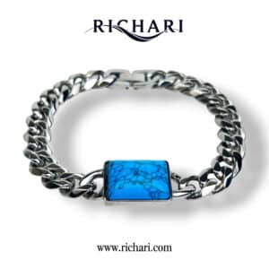 Ocean Stone Cuban Link Bracelet